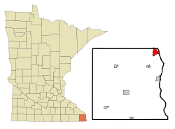 Houston County Minnesota Incorporated and Unincorporated areas La Crescent Highlighted